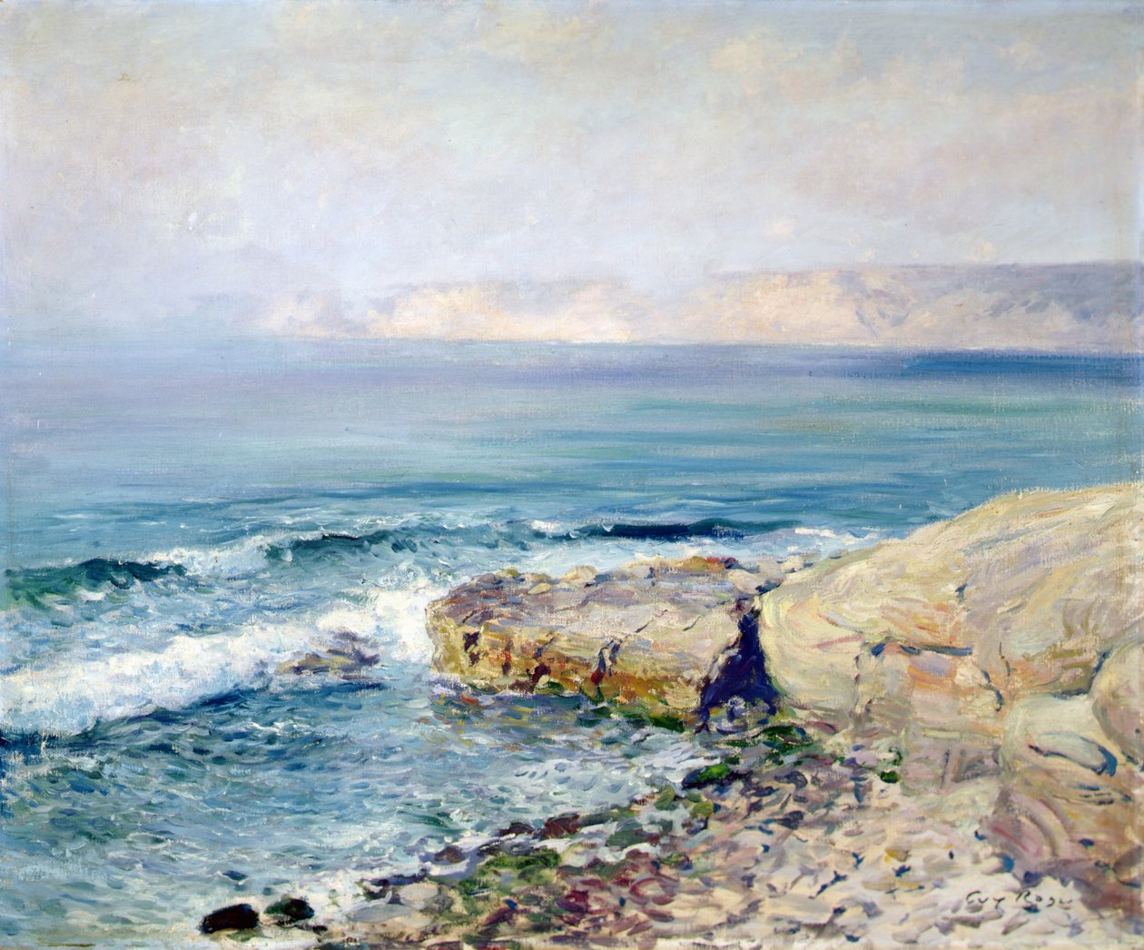 Indkommende tåge (olie på lærred) af Guy Rose
