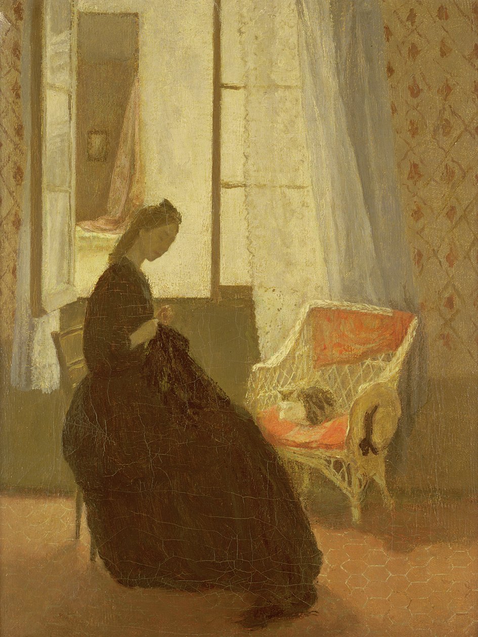 Kvinde ved et vindue i syning af Gwen John