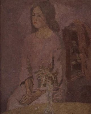 Pige i Rose, ca. 1918 af Gwen John