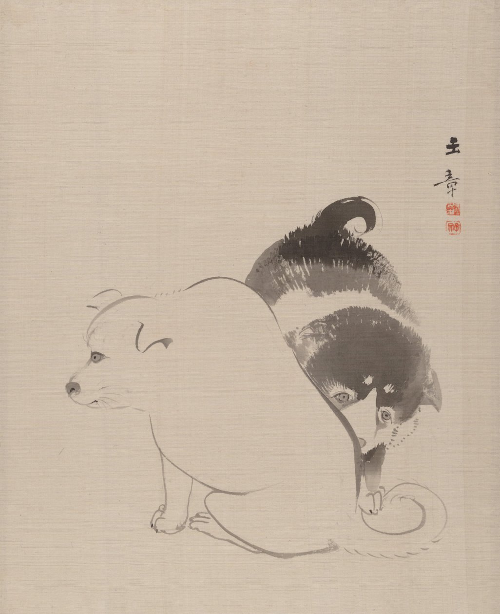 Et par hvalpe, 1868. af Gyokusho Kawabata