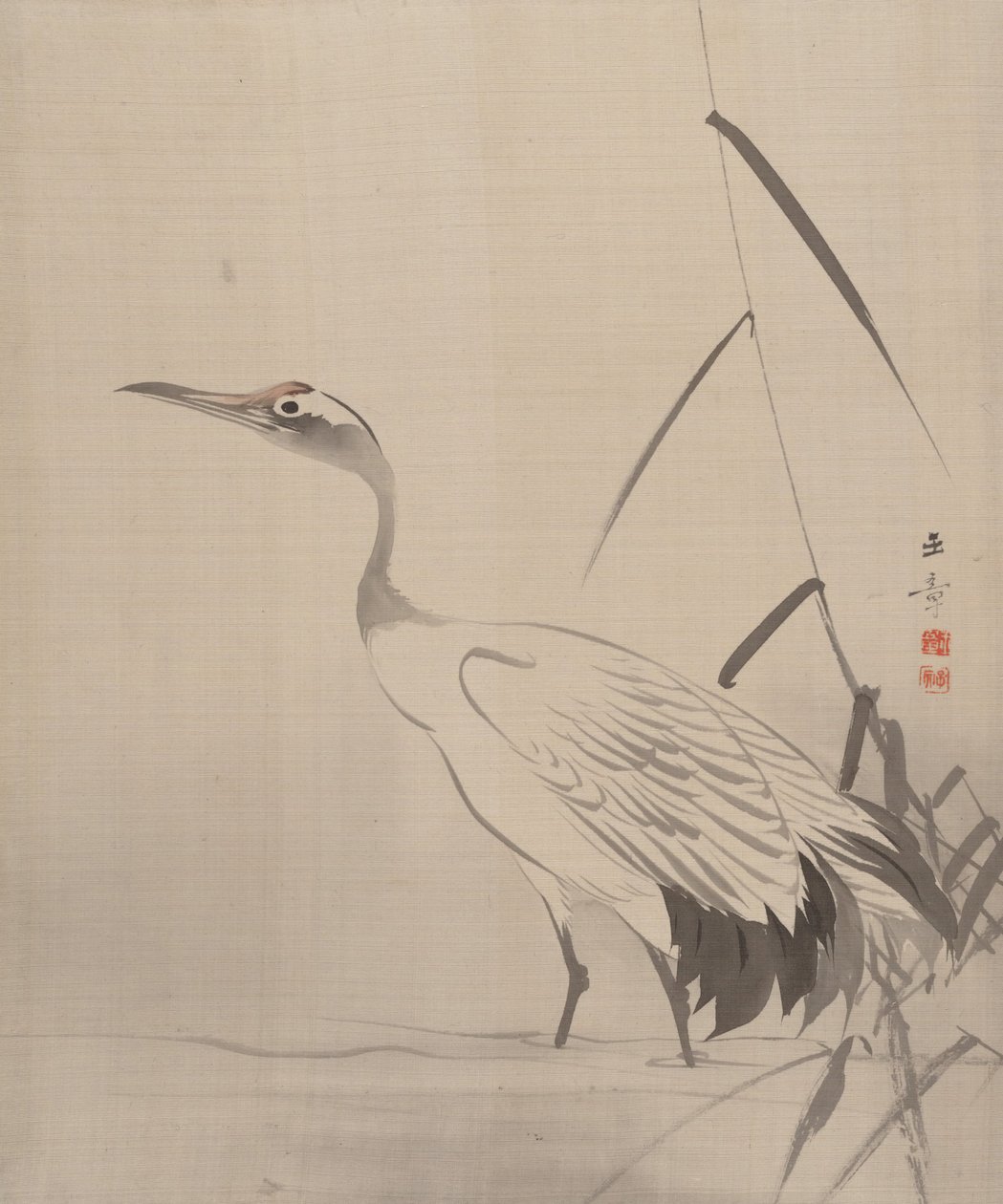 Trane blandt rør, 1887-92. af Gyokusho Kawabata
