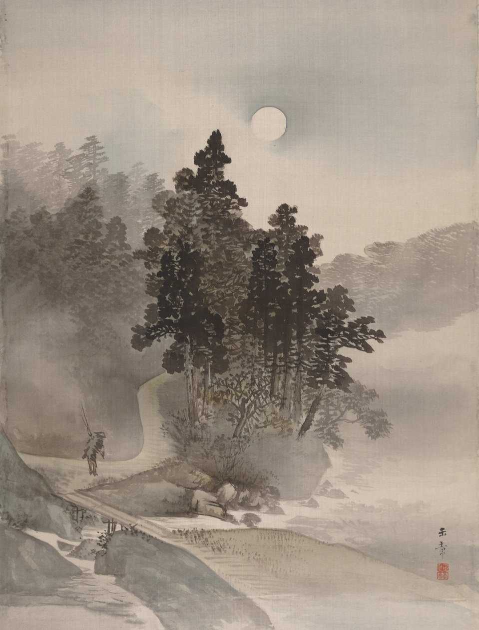 Traveling by Moonlight, 1800. af Gyokusho Kawabata