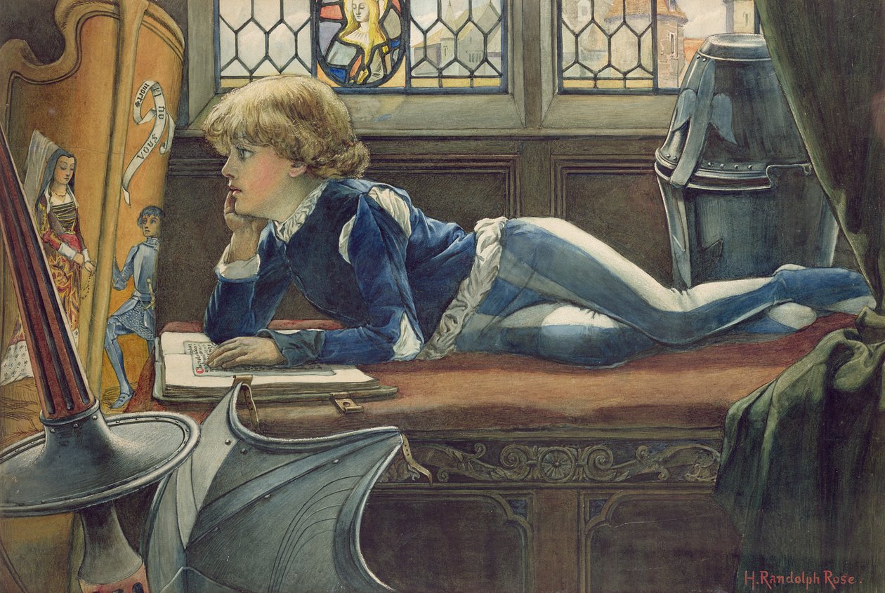 Young Lancelot (wc på papir) af H. Randolph Rose