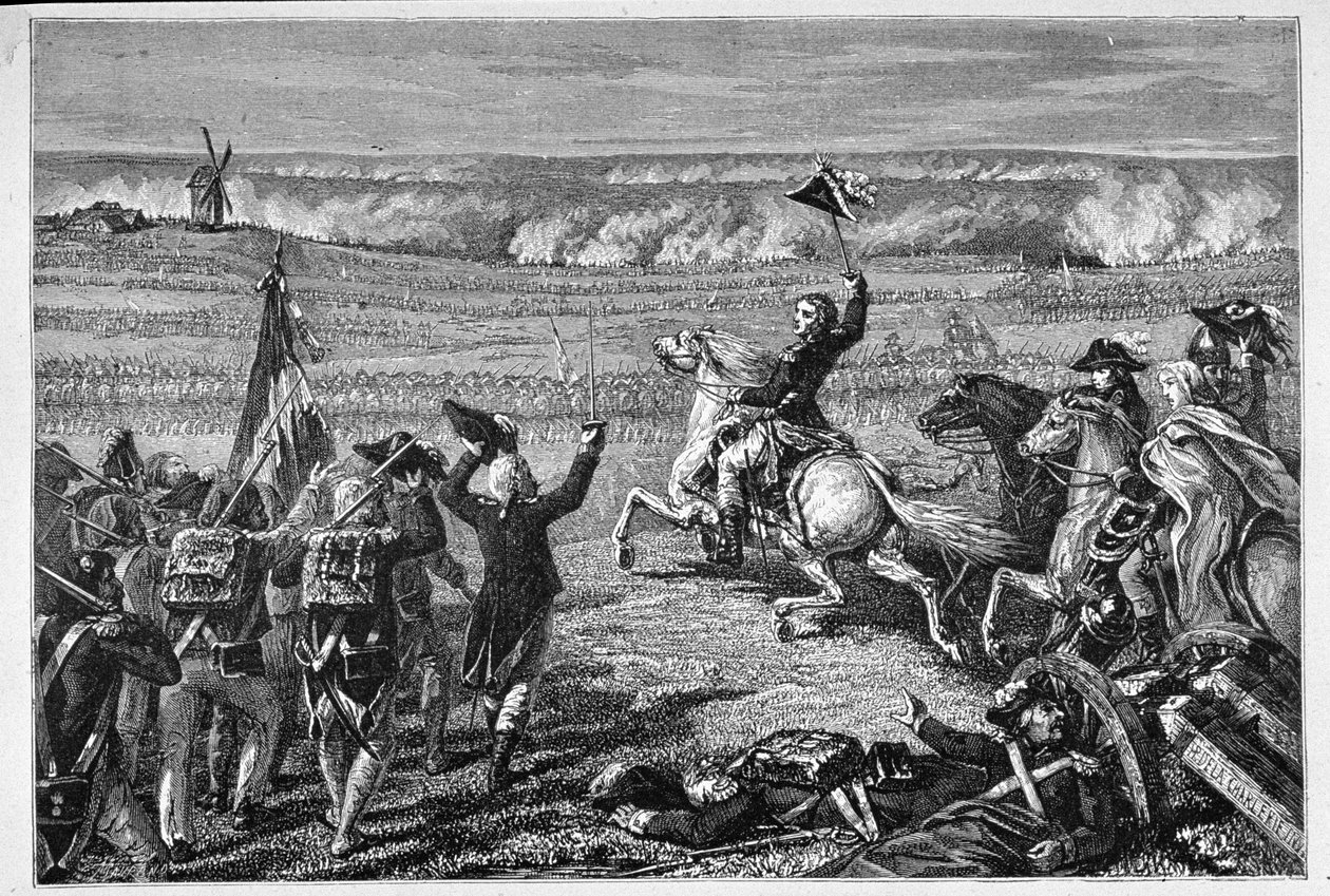 Slaget ved Valmy, 20. september 1792, indgraveret af Charles Maurand af H. de la Charlerie