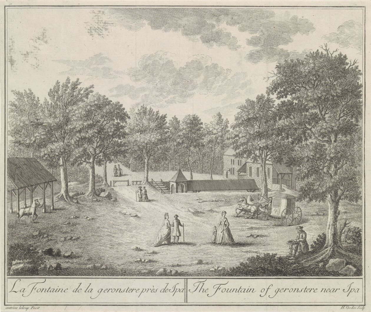 La Fontaine de la geronstere nær Spa af H.J. Godin