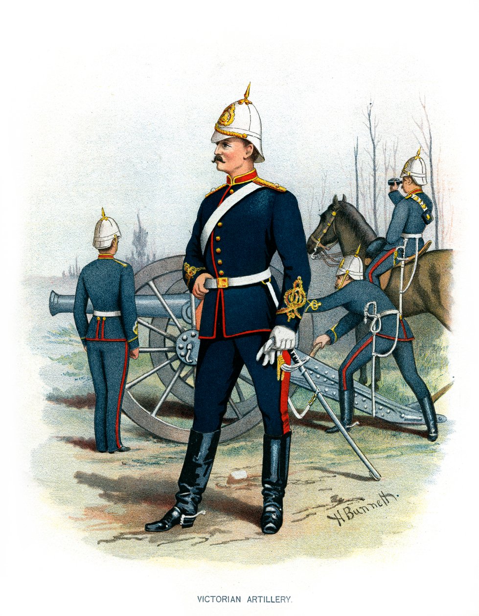 Victoriansk artilleri, c1890. af H. Bunnett