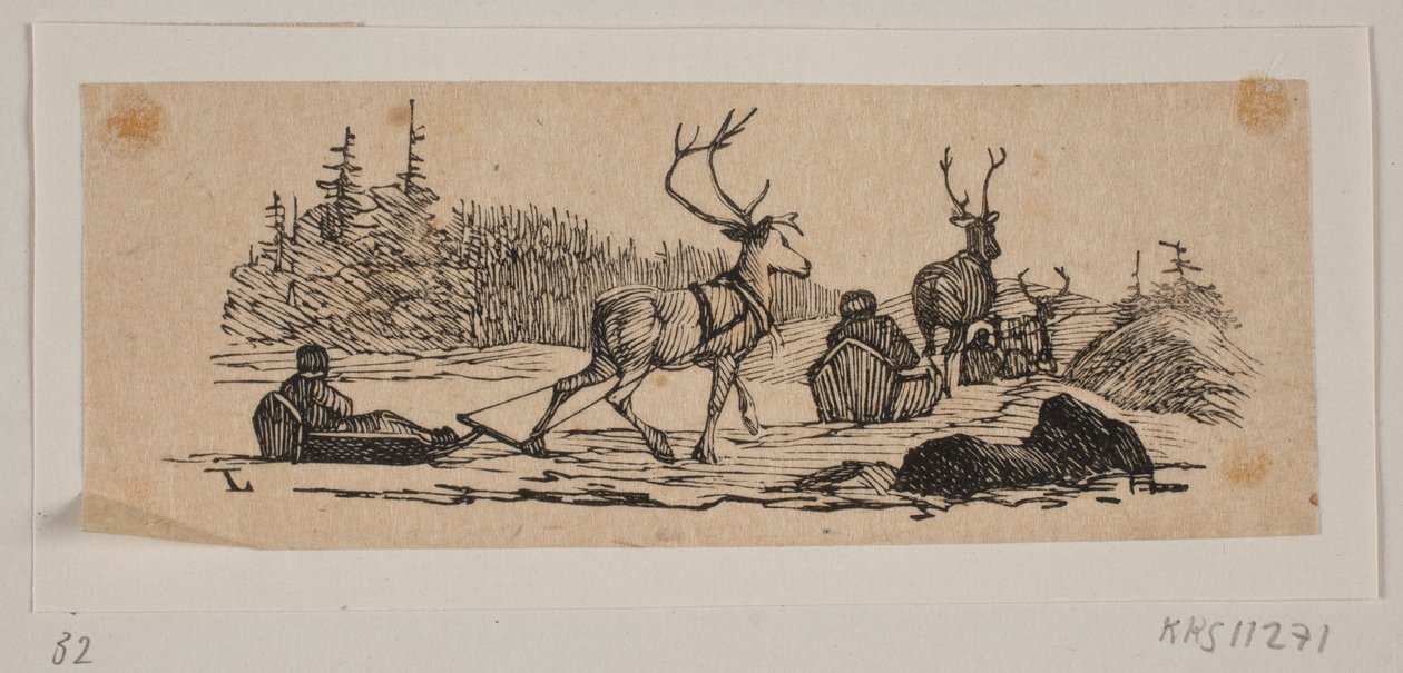 Slædekørsel med rensdyr af H. C. Henneberg