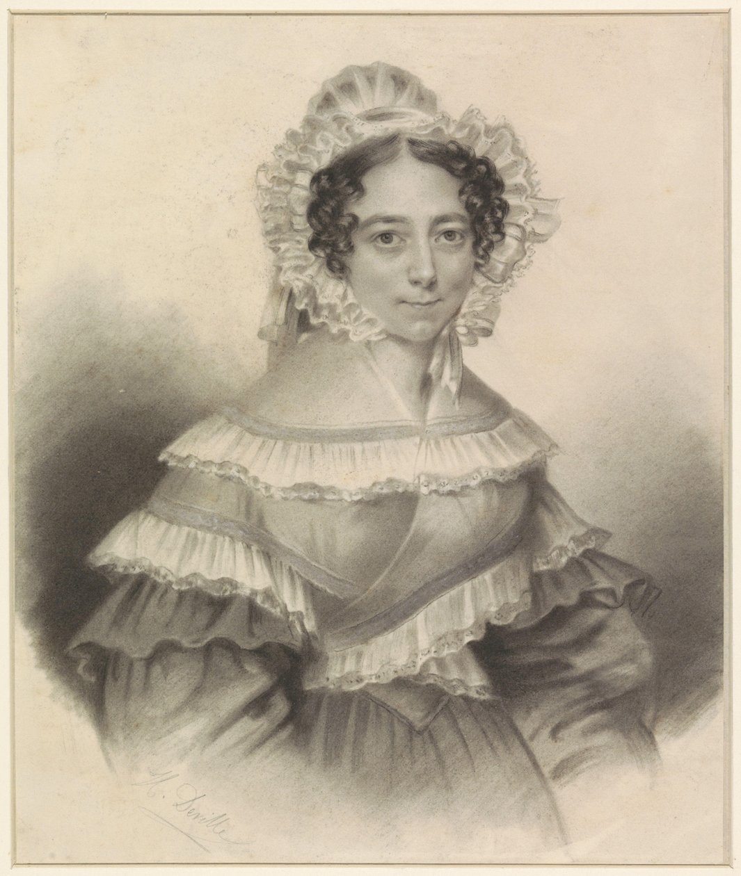 Portræt af en dame af H. Deville