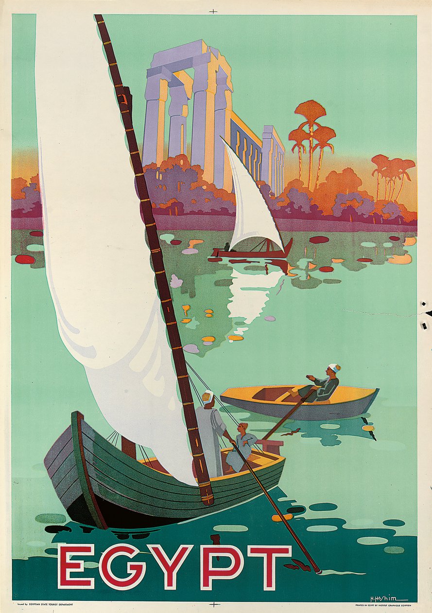 Plakat, der reklamerer for Egypten (farvelitografi) af H. Hashim