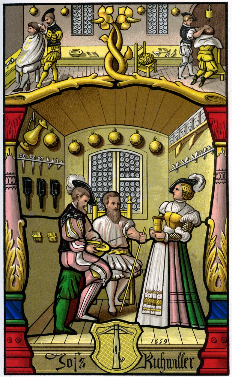 Barber og parykmager, 1500-tallet 1849. af H. Moulin