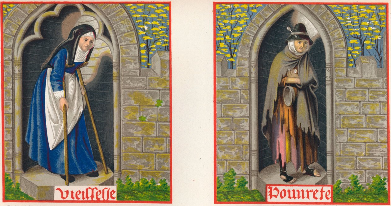 Alderdom og fattigdom, 1400-tallet, 1849. af H. Moulin