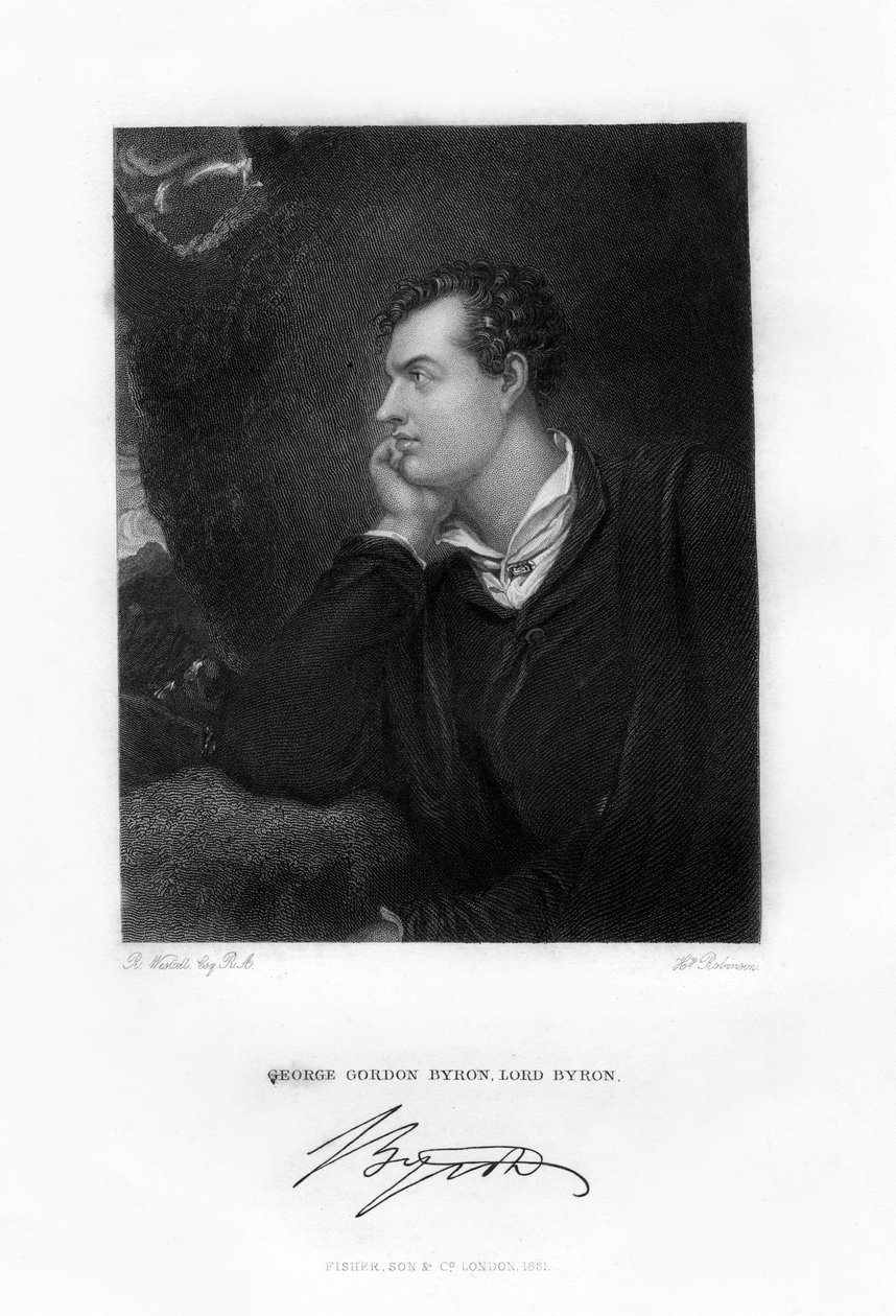 Lord Byron, anglo-skotsk digter, c1813, 1831 af H. Robinson