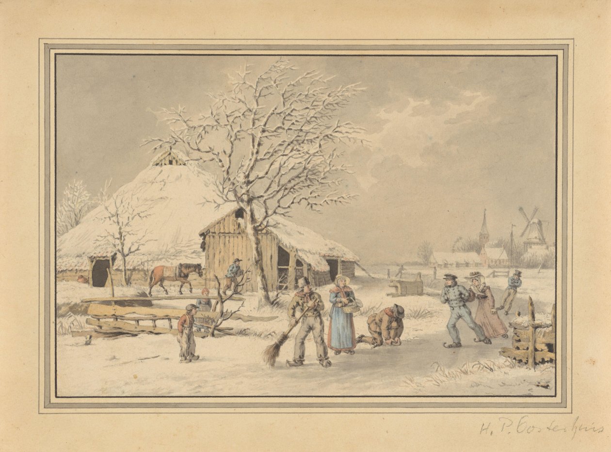 vinterlandskab af Haatje Pieters Oosterhuis (attributed to)