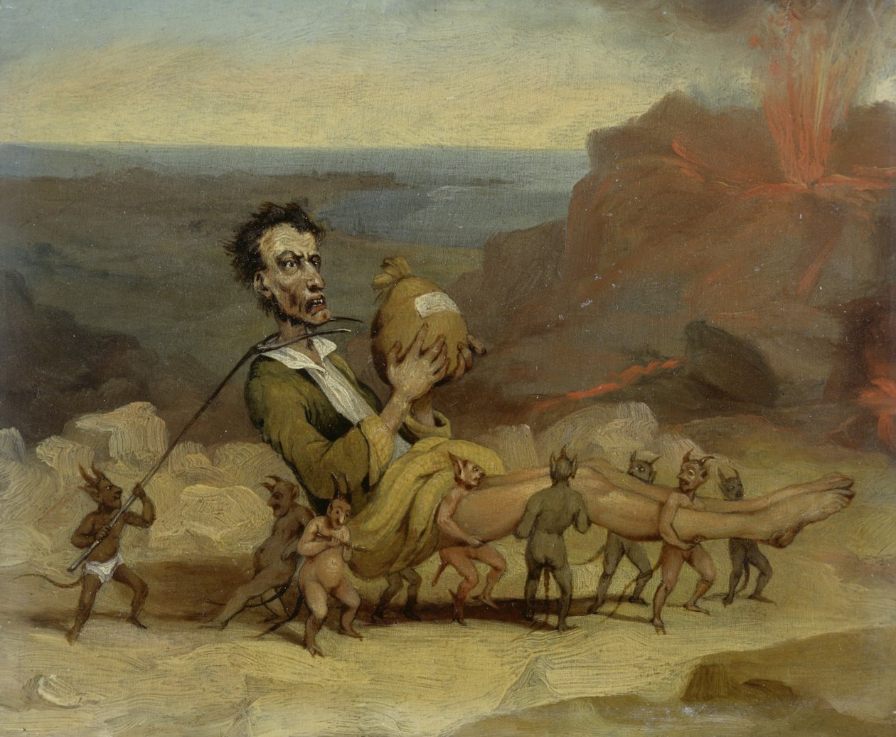 En karikatur af Edward George Bulwer Lytton (1803-73) c.1840 af Hablot Knight Browne