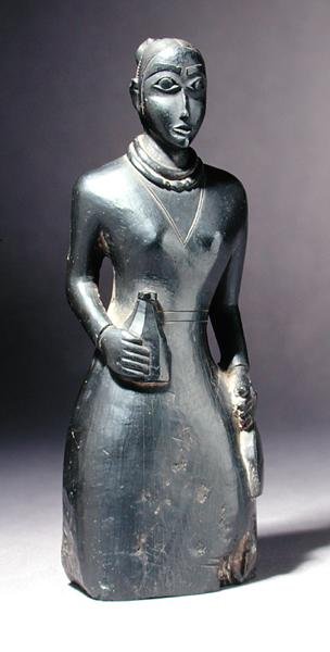 Figur af en europæisk kvinde, ca. 1840 (argillit) af Haida