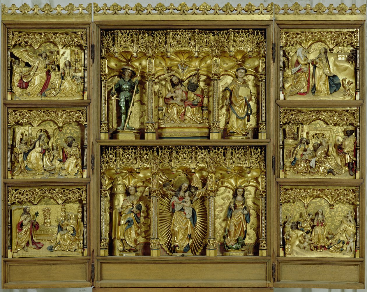 The Trinity Alter of the Bottcheramtes, 1512-20 (udskåret og forgyldt eg) af Hamburg Workshop