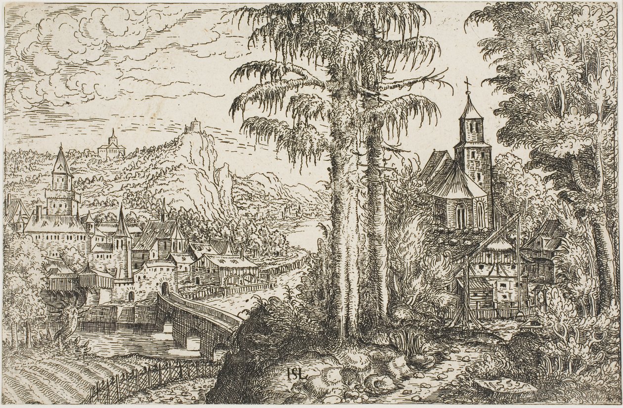 Landskab med en kirke af Hanns Lautensack
