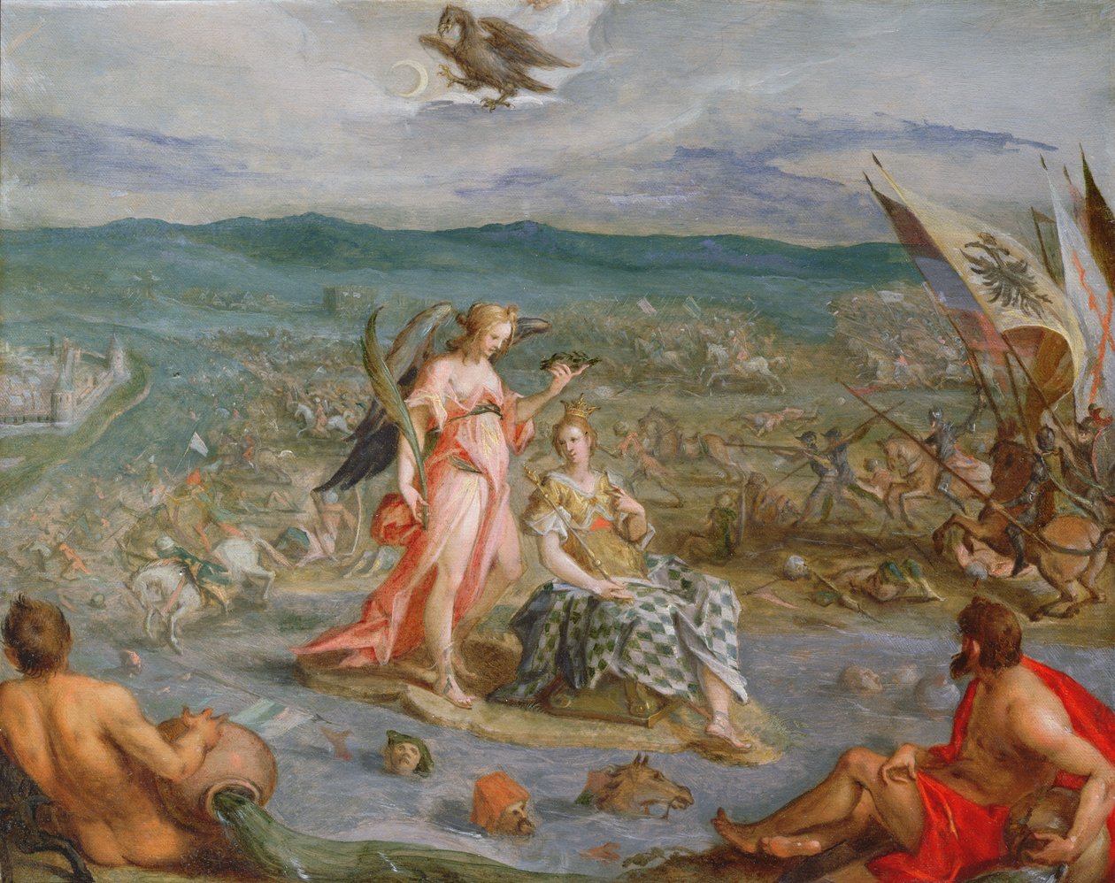Allegori om de tyrkiske krige: Slaget ved Sissek 1593 af Hans von Aachen