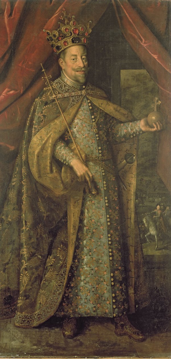Kejser Matthias af Østrig i bøhmiske kroningsdragter, ca. 1613 af Hans von Aachen