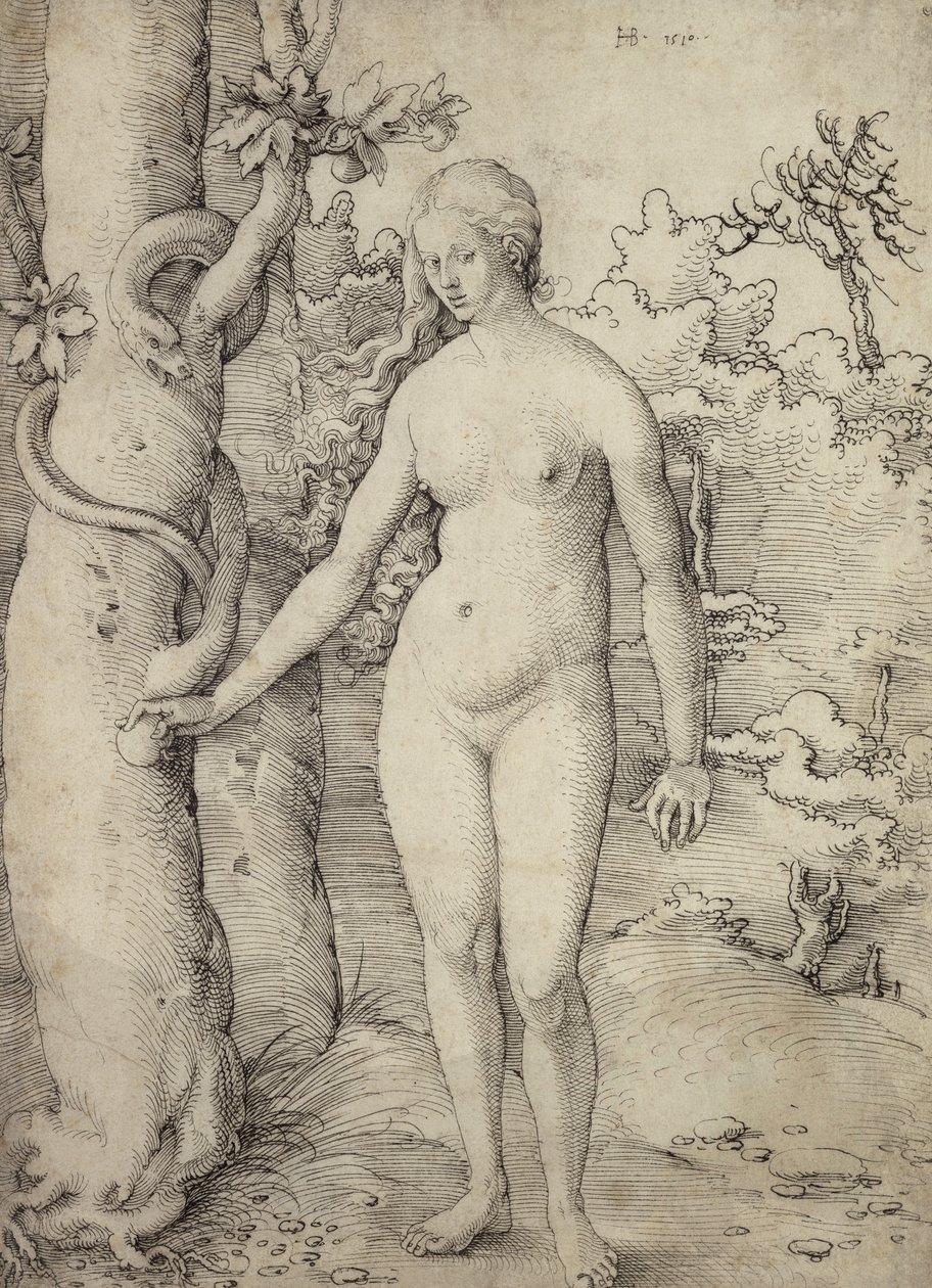 Eve, 1510 (pen og sort blæk på papir) af Hans Baldung Grien