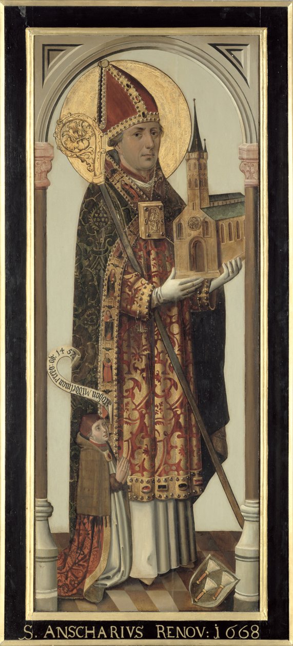 Votivpanel, der forestiller St. Ansgar, 1457 af Hans Bornemann