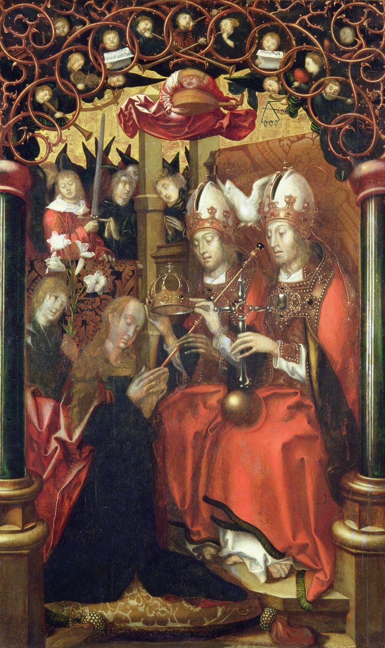 Jomfru Marias kroning (tempera på panel) af Hans Fries