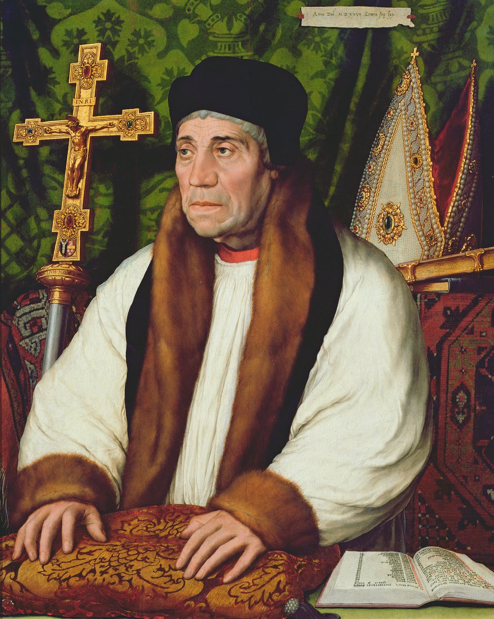 Portræt af William Warham (1450-1532) ærkebiskop af Canterbury, 1527 af Hans Holbein der Jüngere