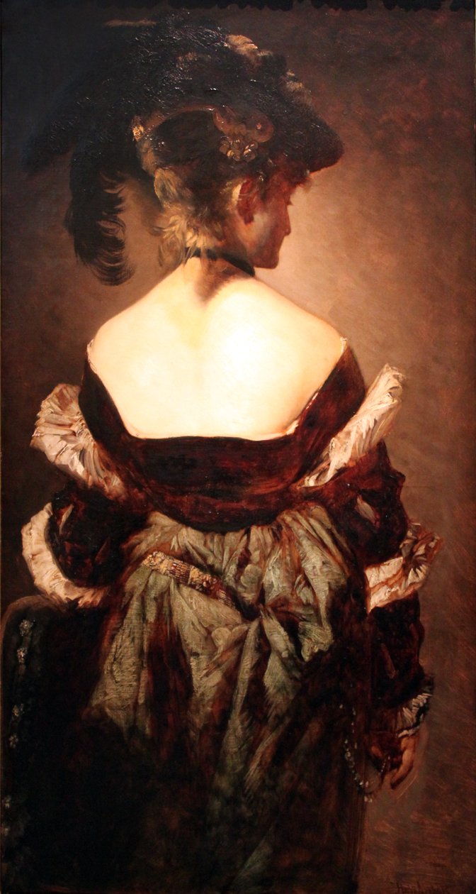 Dame med en fjerhat af Hans Makart