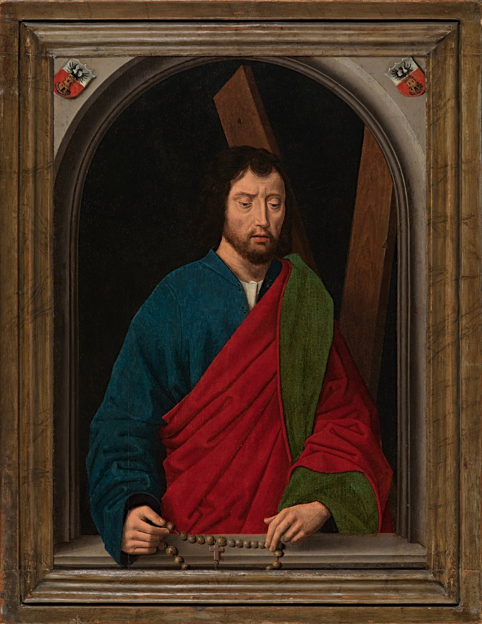 St. Andrew, ca. 1491-1519 (olie på panel) af Hans (after) Memling
