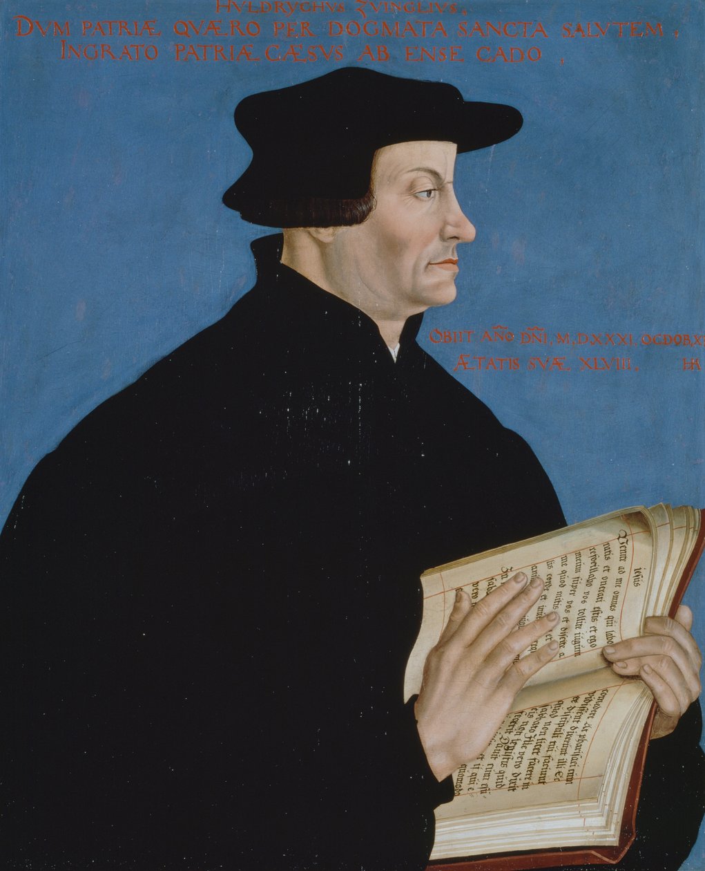 Portræt af Huldrych Zwingli (1848-1531) af Hans Asper