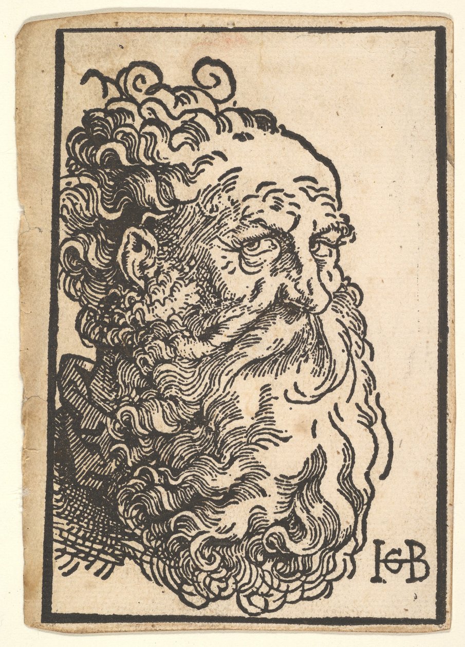 Hovedet af en skægget mand, ca. 1518-19. af Hans Baldung