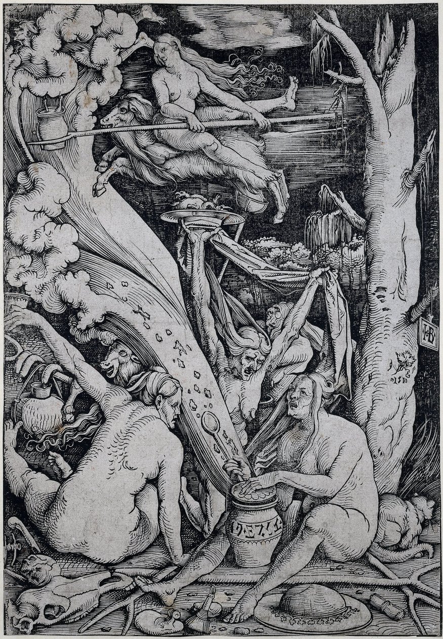 Hekse tryller under heksesabbat af Hans Baldung Grien