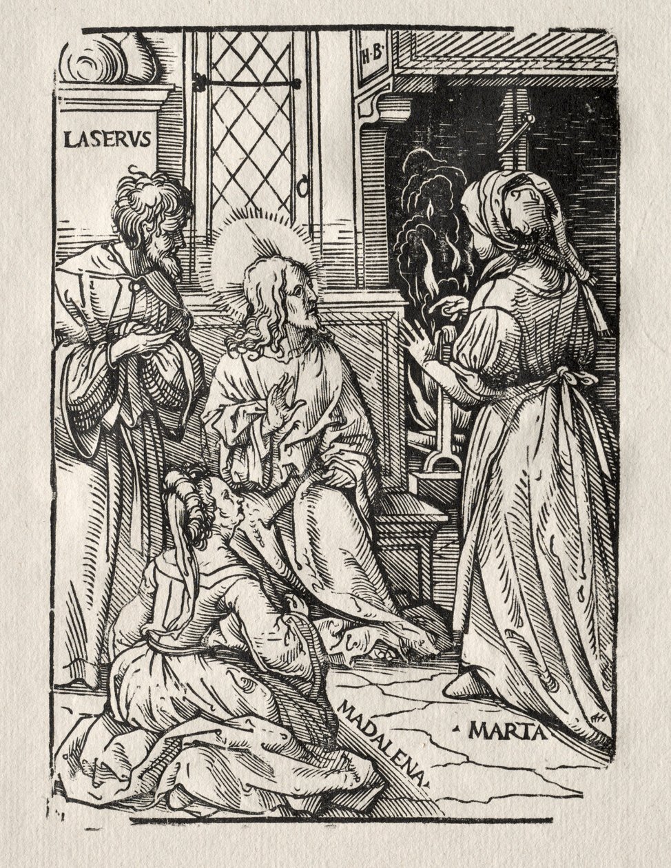 Kristus i Lazarus hus, 1510. af Hans Burgkmair