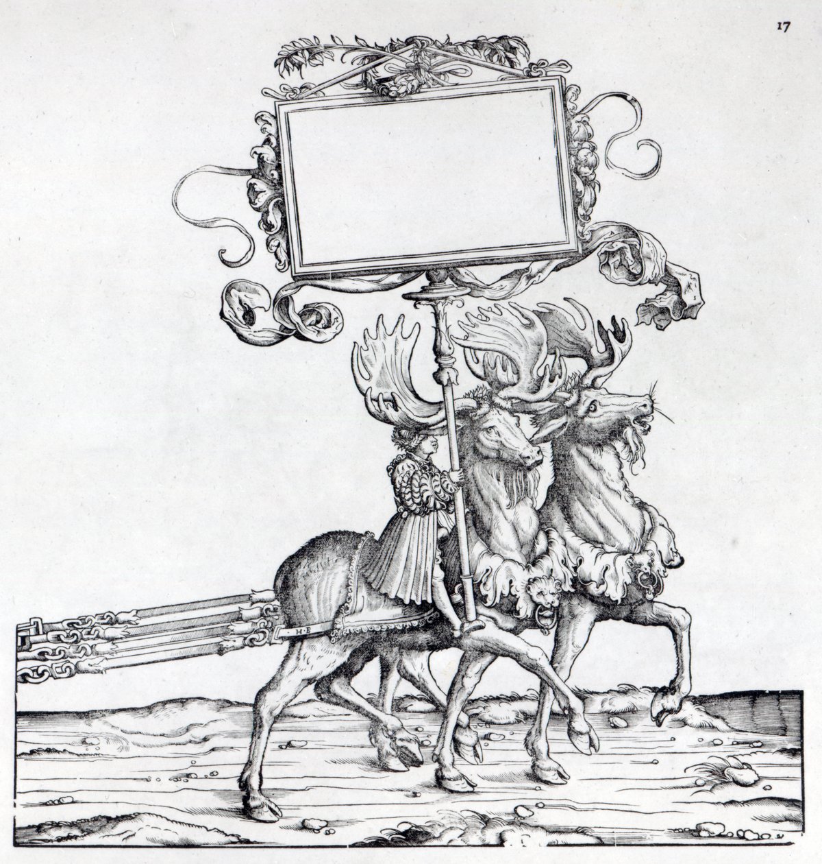 Scene fra Maximilians triumftog, ca.1516-18 (træsnit) af Hans Burgkmair