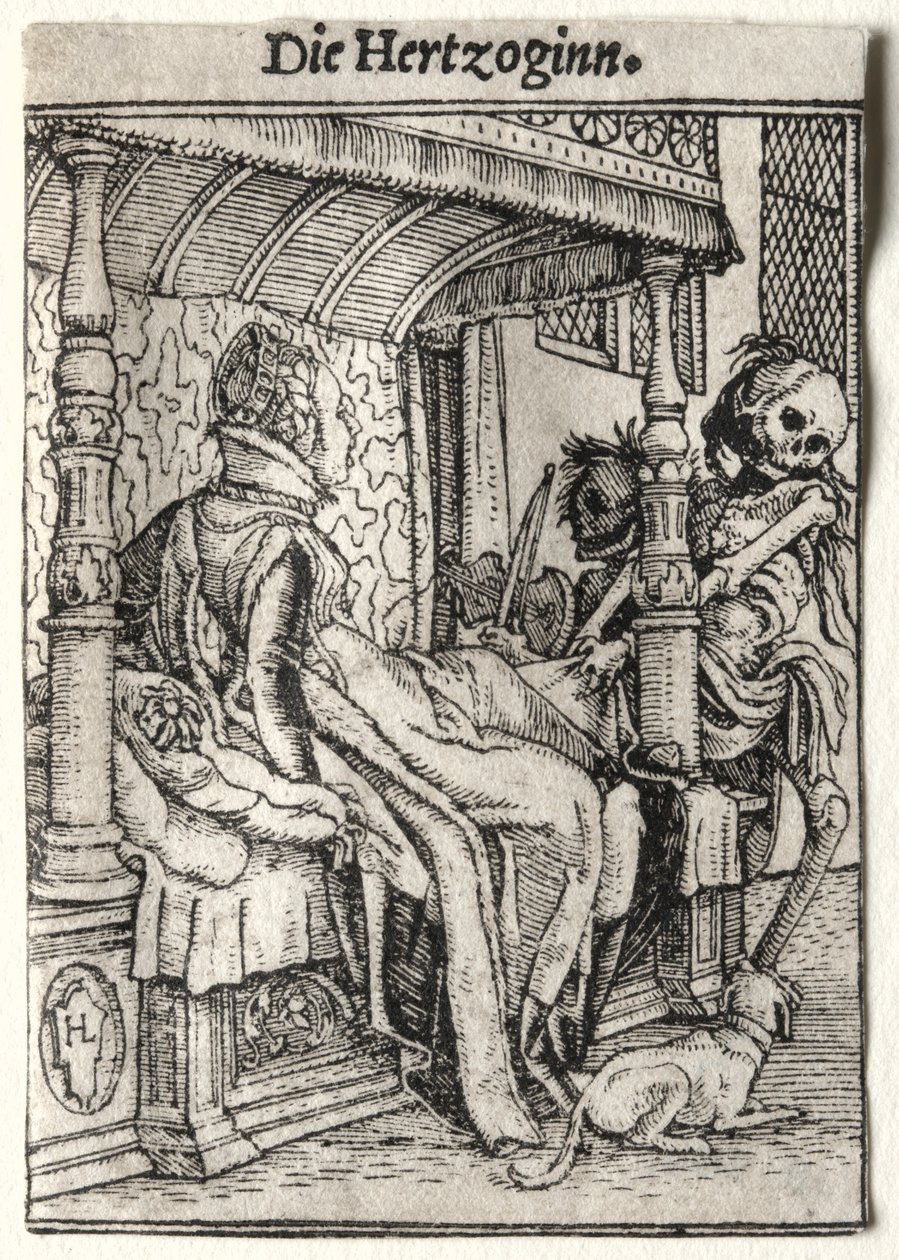 Dødedansen: Hertuginden. af Hans Holbein