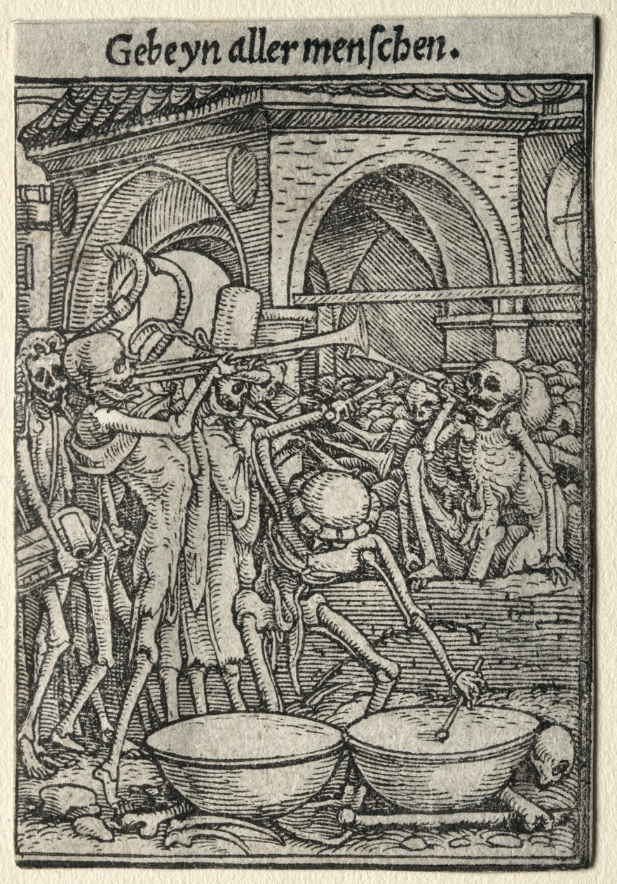 Dødedansen: Dødens trompeter. af Hans Holbein