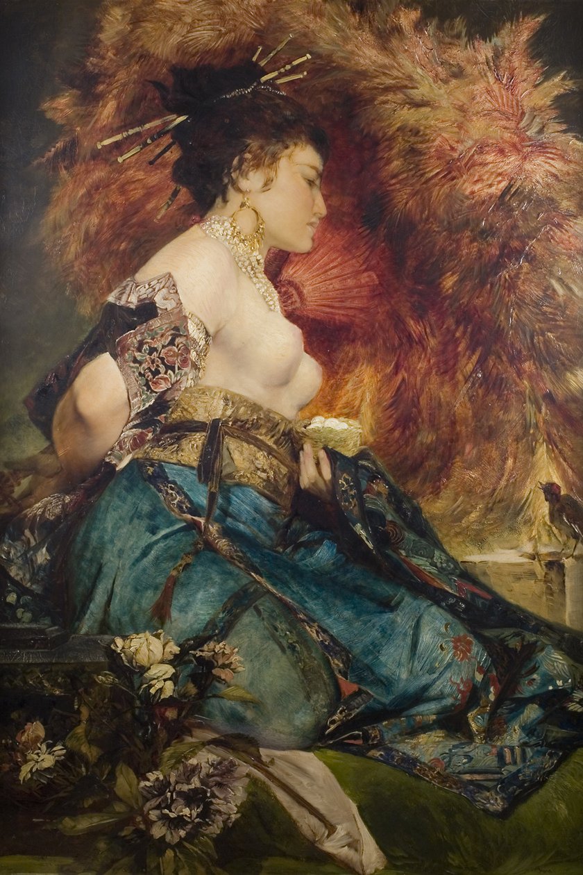 En japansk kvinde, ca. 1870 af Hans Makart
