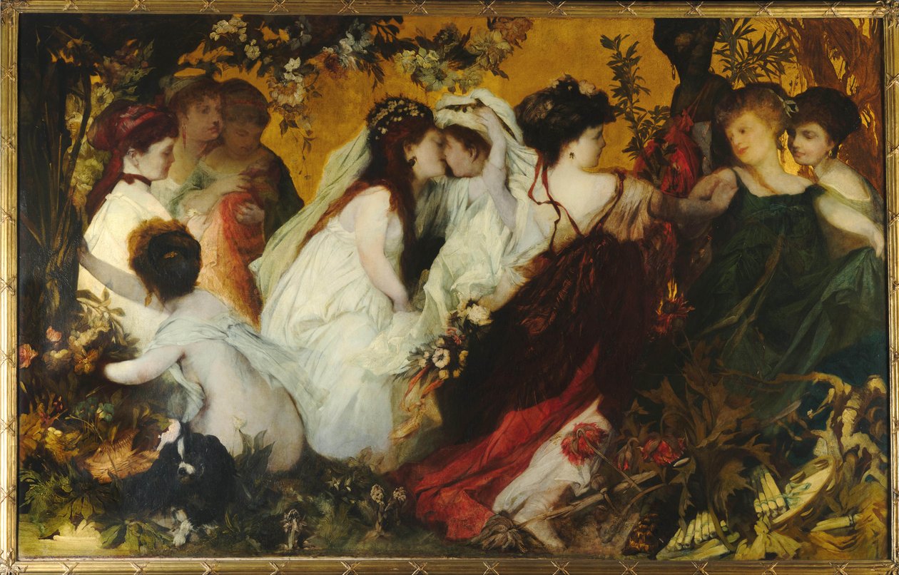 Modern Amoretti, Triptykon, højre panel, 1868. af Hans Makart