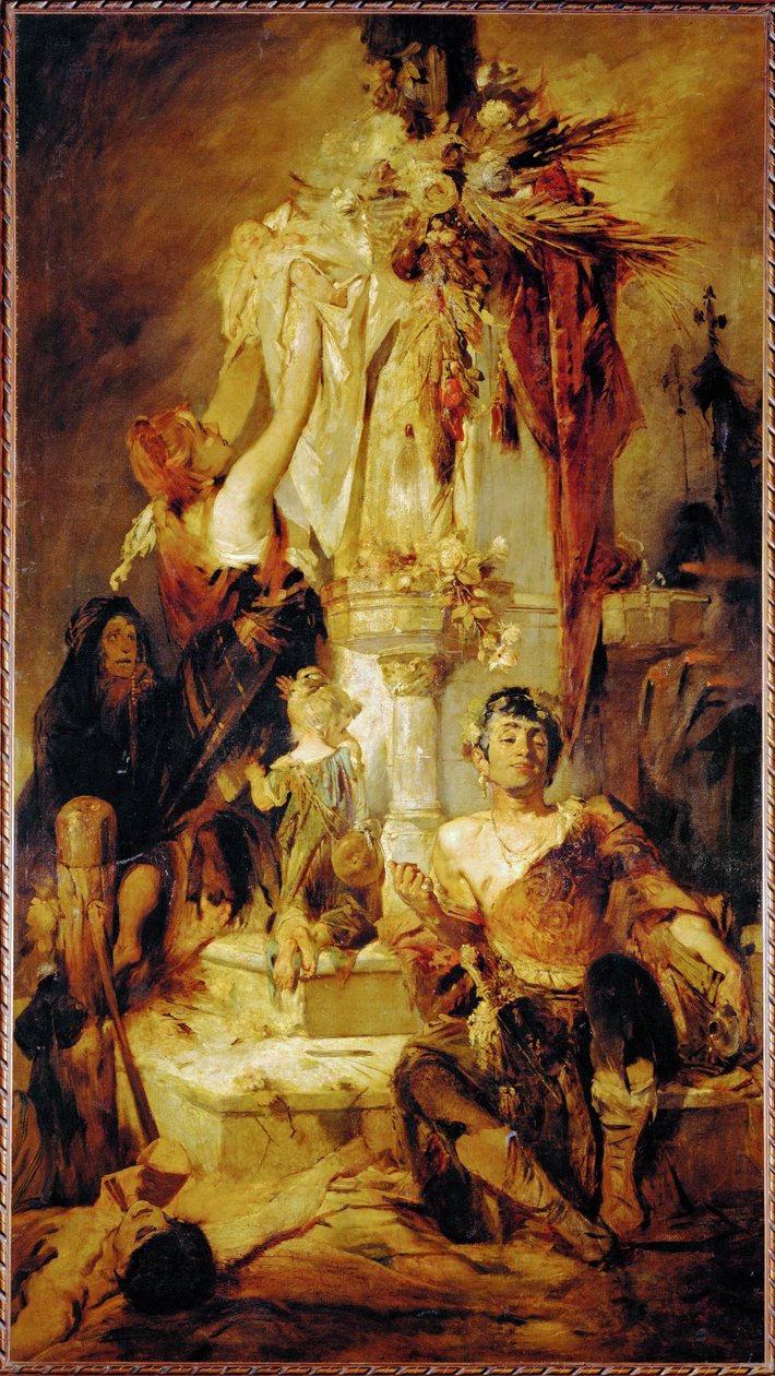 Offerscene ... (maleri på lærred) af Hans Makart