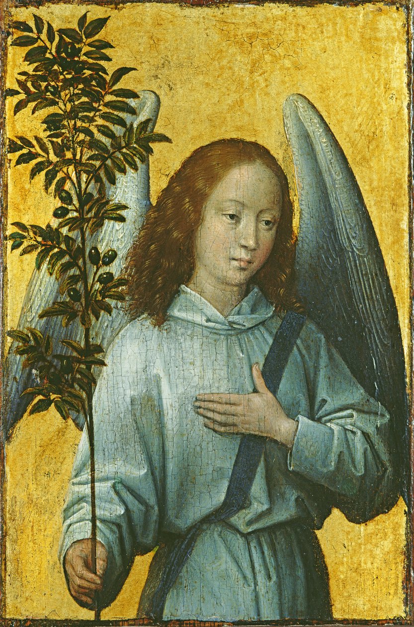 Engel holder en olivengren af Hans Memling
