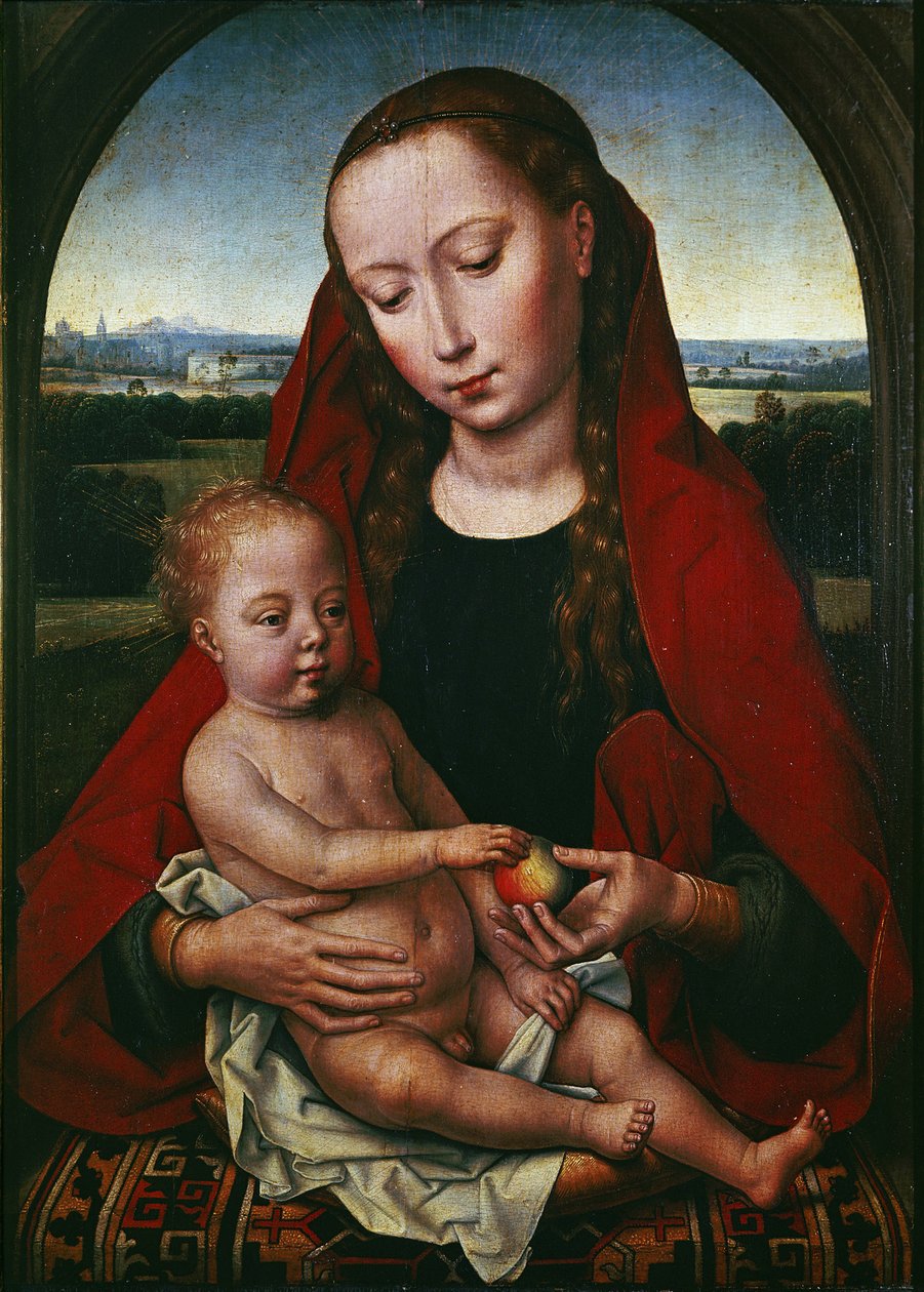 Jomfruen og barnet, 1480-1490 af Hans Memling