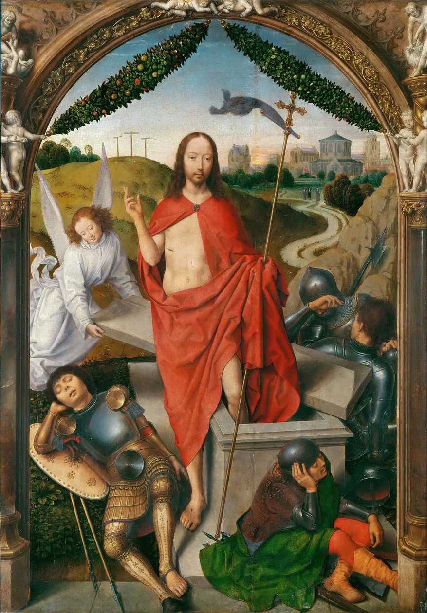 Triptykon af opstandelsens centrale panel af Hans Memling