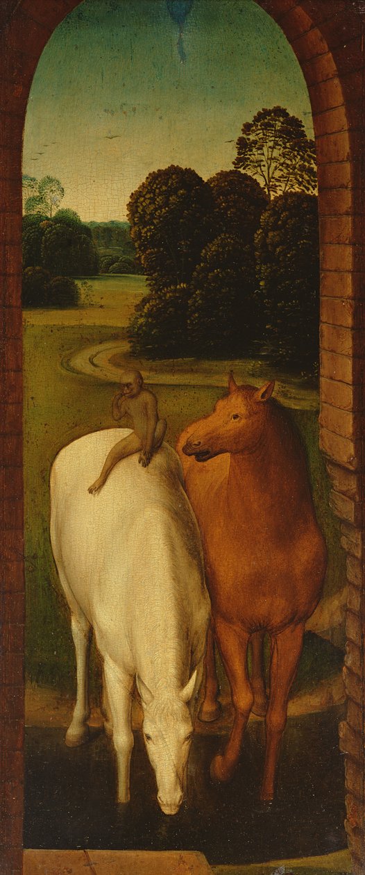 To heste i et landskab af Hans Memling