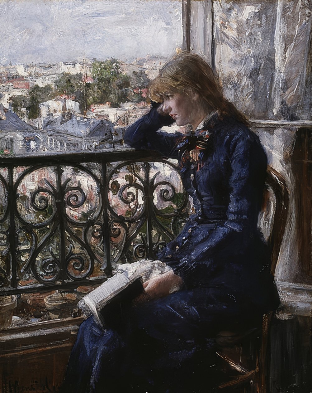 Ved vinduet. 1881 af Hans Olaf Heyerdahl
