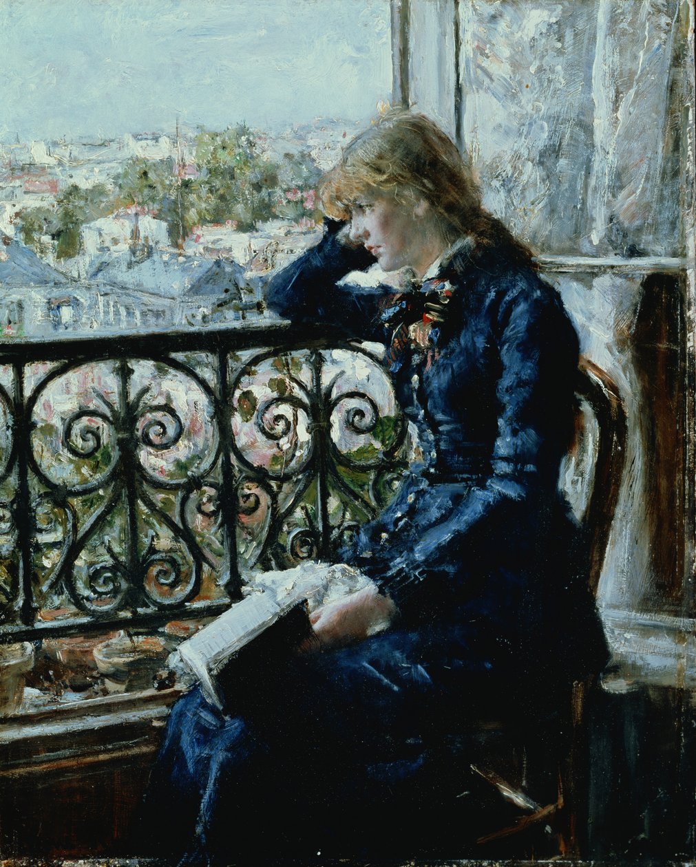 Ved vinduet, 1881 (panel) af Hans Olaf Heyerdahl