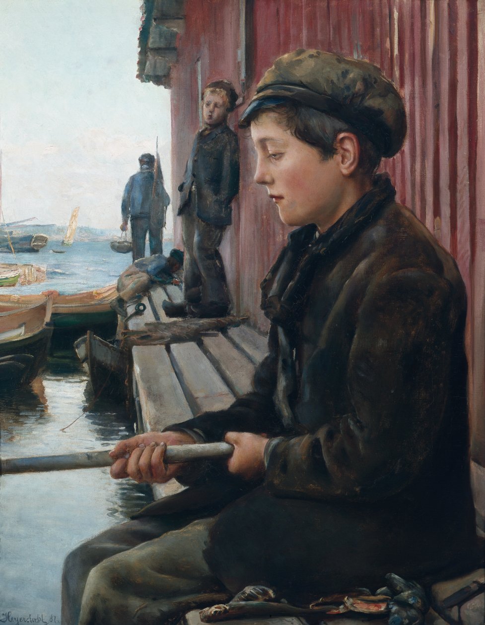 Den fiskende dreng af Hans Olaf Heyerdahl