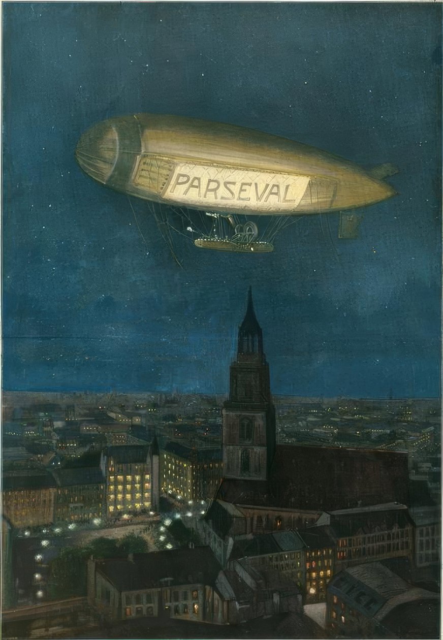 Parseval luftskib over Berlin af Hans Rudolf Schulze