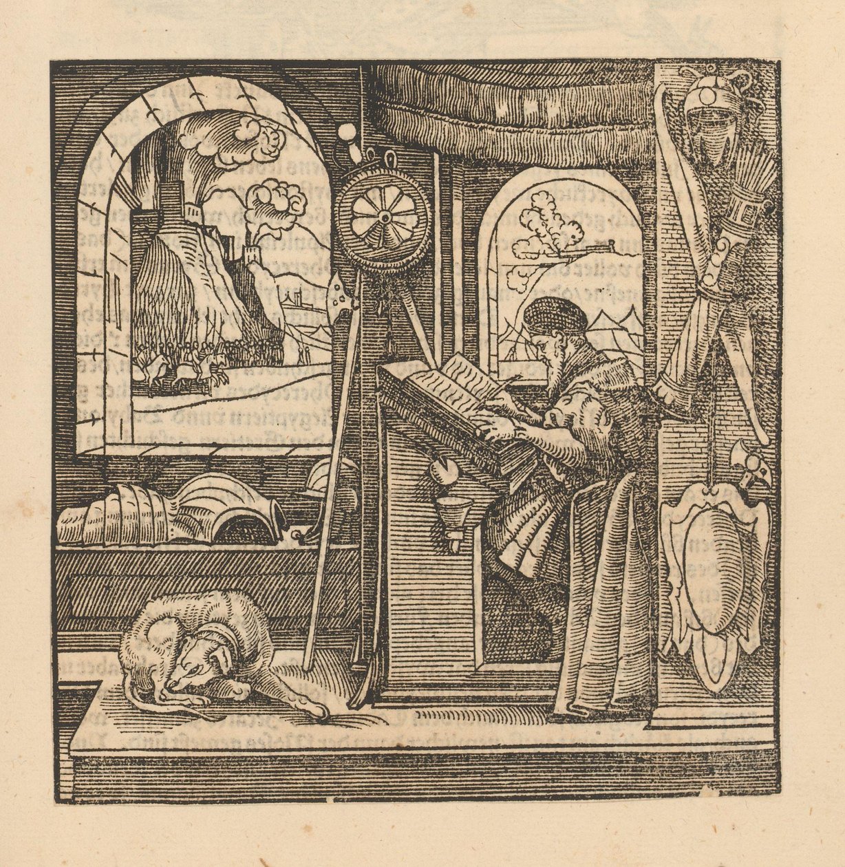 Mand ved et skrivebord af Hans Schäufelein (possibly)
