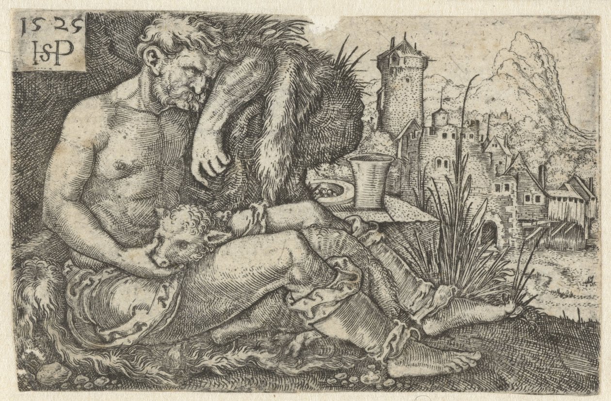 Hyrde og et får af Hans Sebald Beham