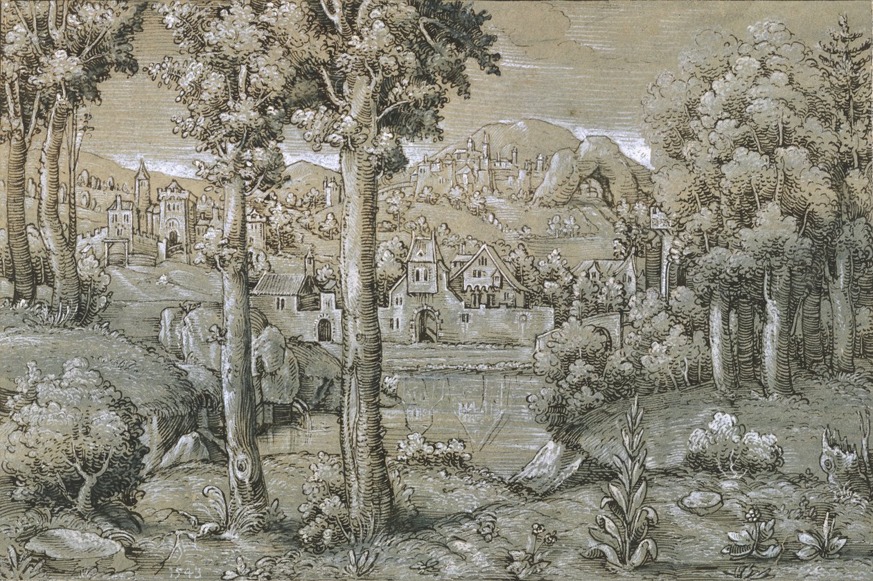 Imaginært landskab, 1543. af Hans Sebald Lautensack
